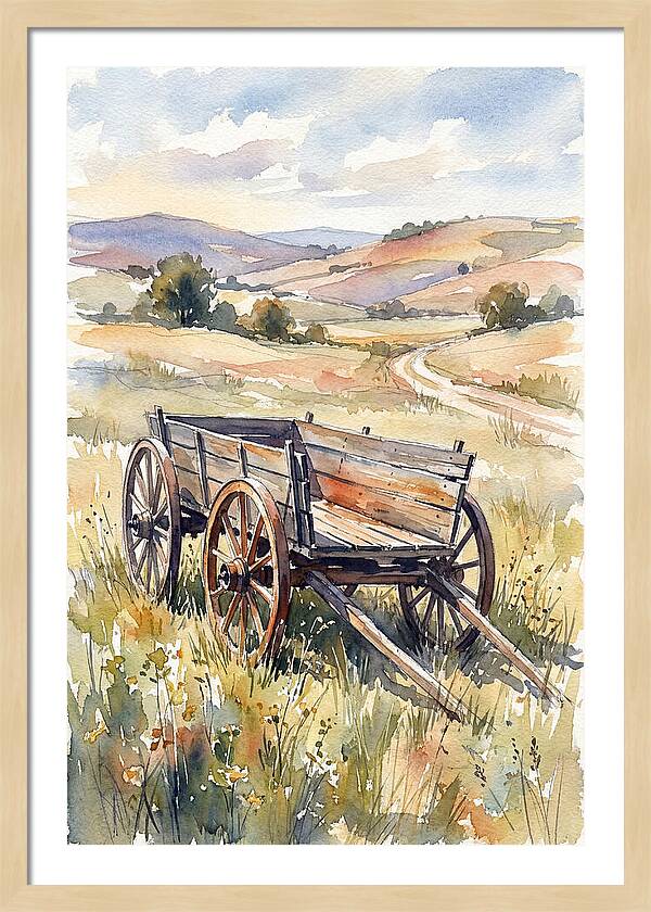 Wagon In Serene Landscape