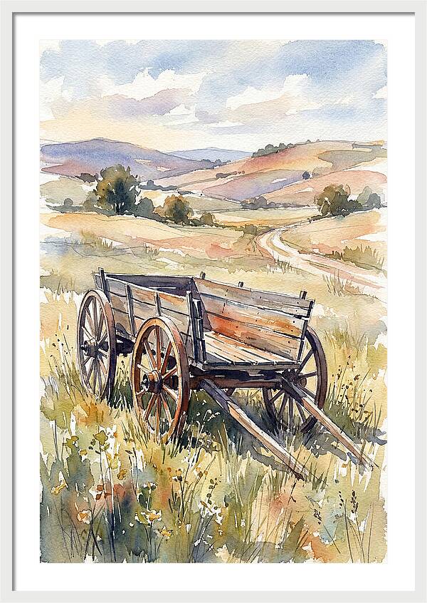 Wagon In Serene Landscape