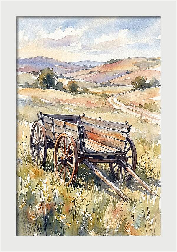Wagon In Serene Landscape