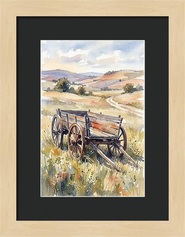 Wagon In Serene Landscape