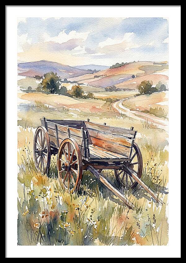 Wagon In Serene Landscape