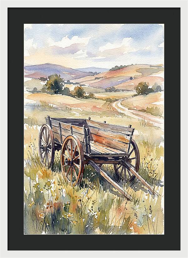 Wagon In Serene Landscape