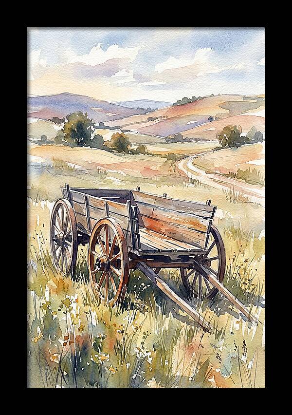 Wagon In Serene Landscape