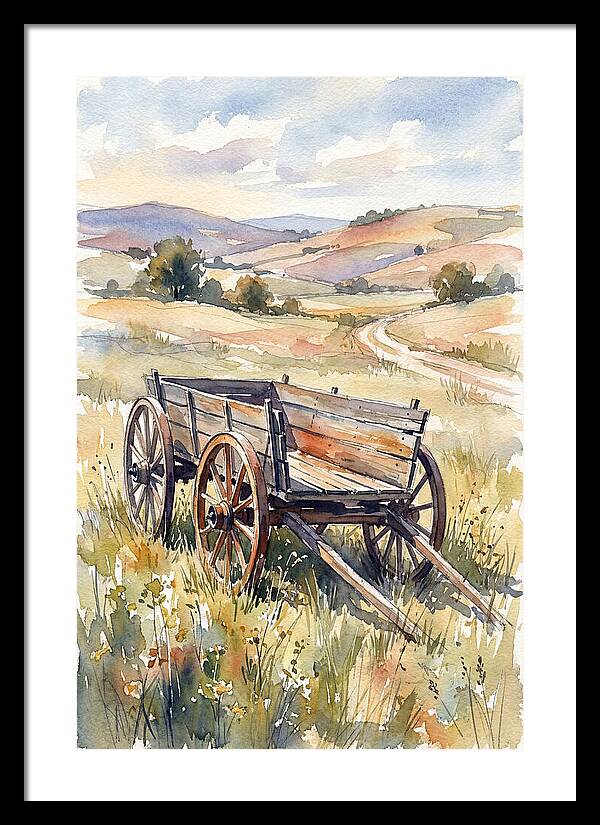 Wagon In Serene Landscape
