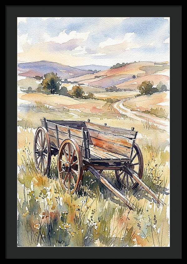 Wagon In Serene Landscape