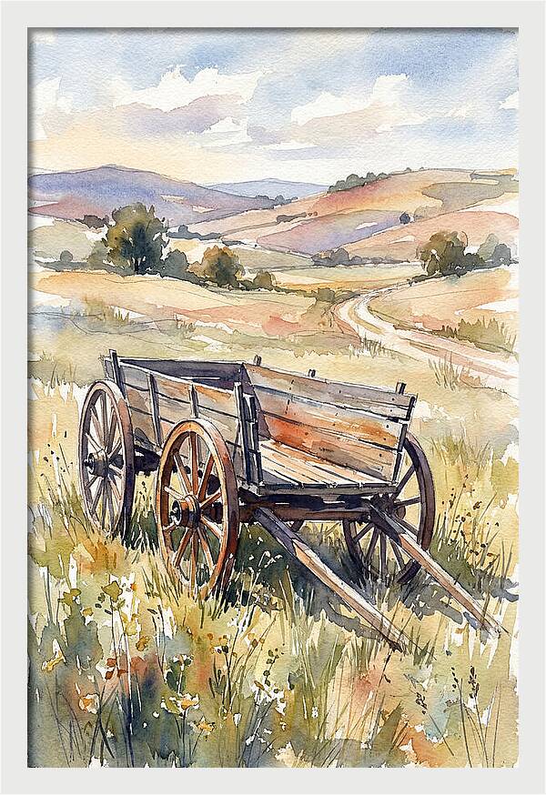 Wagon In Serene Landscape
