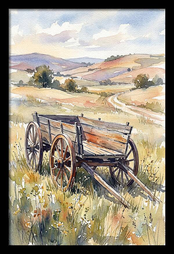 Wagon In Serene Landscape