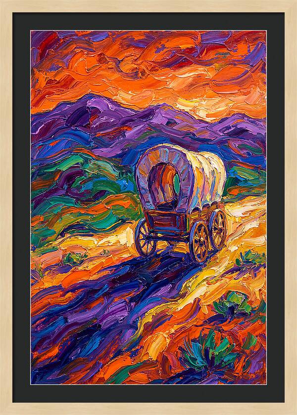 Wagon Journey Through Vibrant Landscape