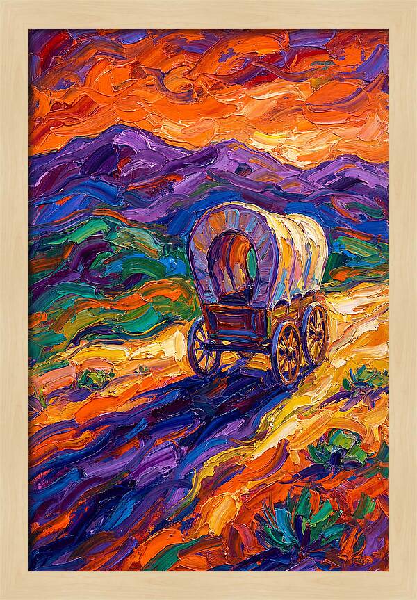 Wagon Journey Through Vibrant Landscape