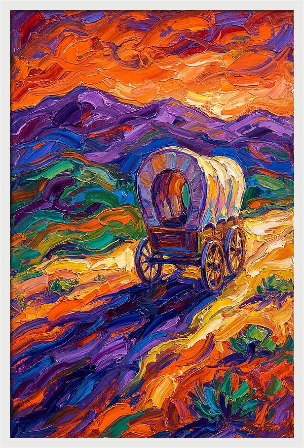 Wagon Journey Through Vibrant Landscape