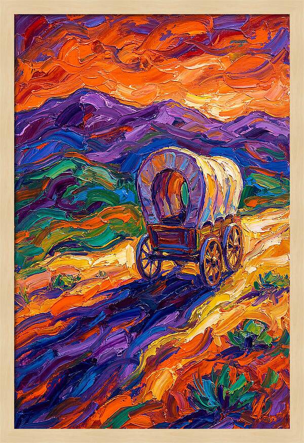 Wagon Journey Through Vibrant Landscape