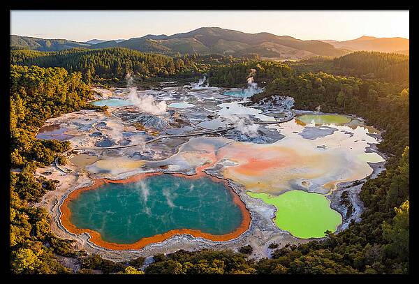 Wai O Tapu Thermal Wonderland Aerial View