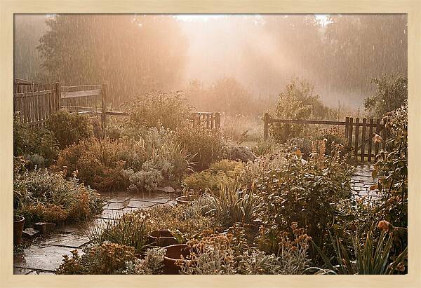 Warm Summer Rain On Garden