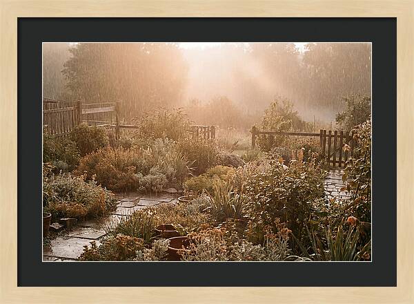 Warm Summer Rain On Garden