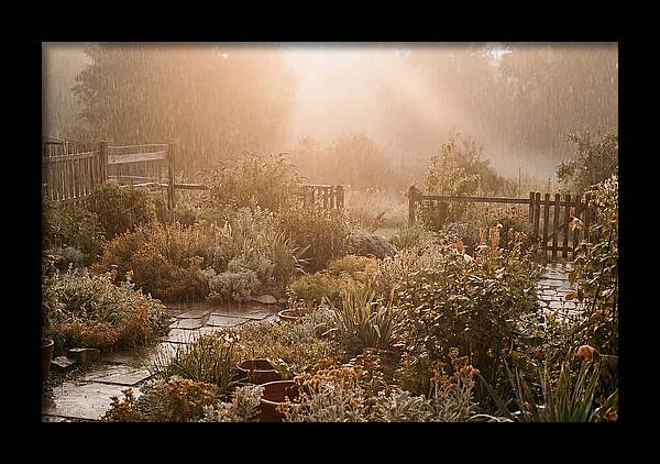 Warm Summer Rain On Garden