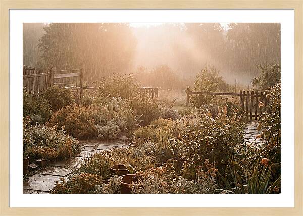 Warm Summer Rain On Garden