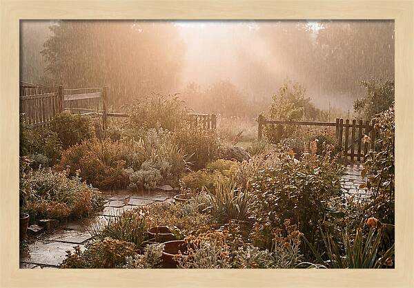 Warm Summer Rain On Garden