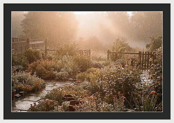 Warm Summer Rain On Garden