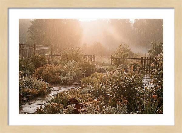 Warm Summer Rain On Garden