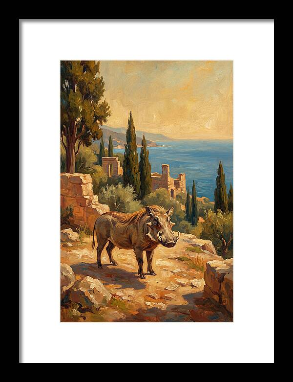 Warthog In Mediterranean Landscape