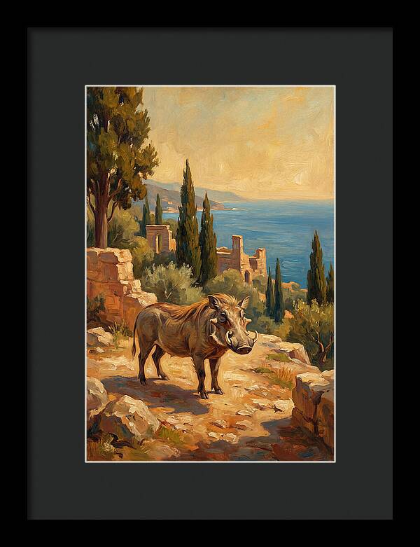Warthog In Mediterranean Landscape