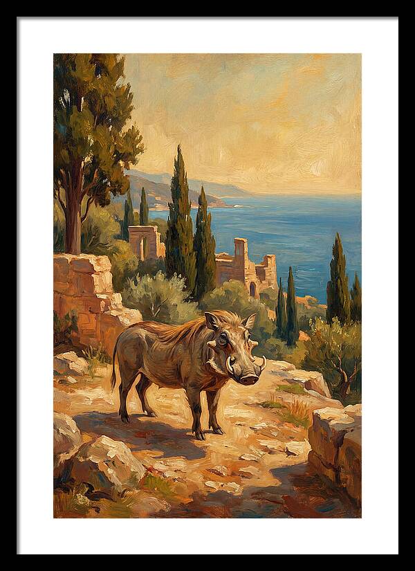 Warthog In Mediterranean Landscape