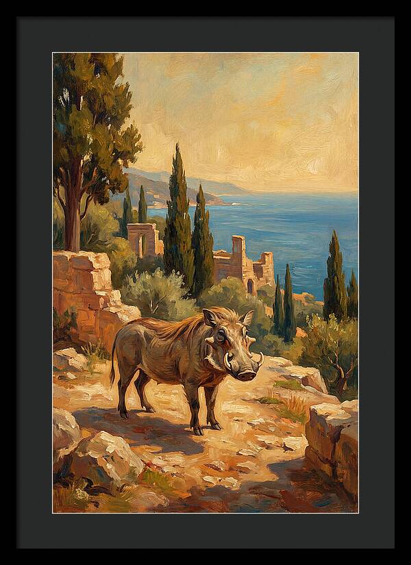 Warthog In Mediterranean Landscape