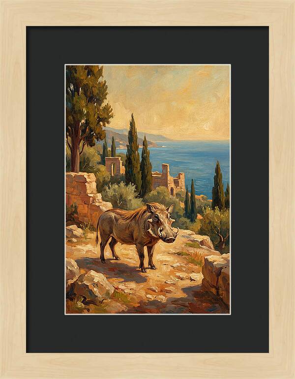 Warthog In Mediterranean Landscape