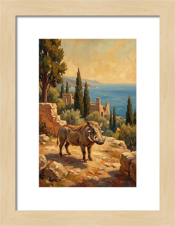 Warthog In Mediterranean Landscape