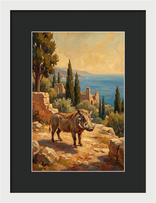 Warthog In Mediterranean Landscape