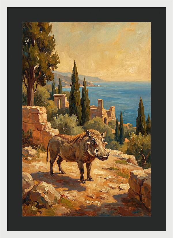 Warthog In Mediterranean Landscape