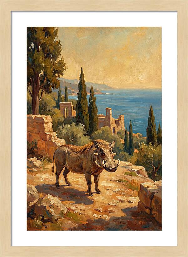 Warthog In Mediterranean Landscape