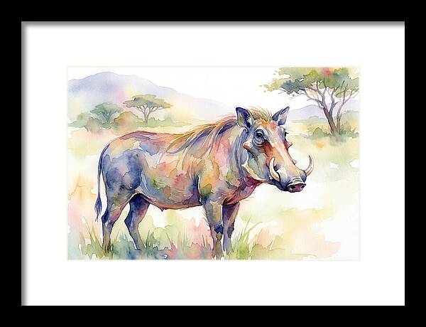 Warthog In Watercolor Splendor