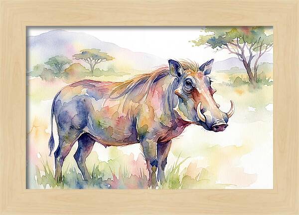 Warthog In Watercolor Splendor