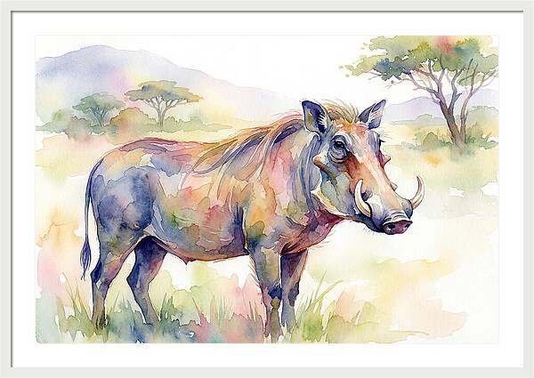 Warthog In Watercolor Splendor