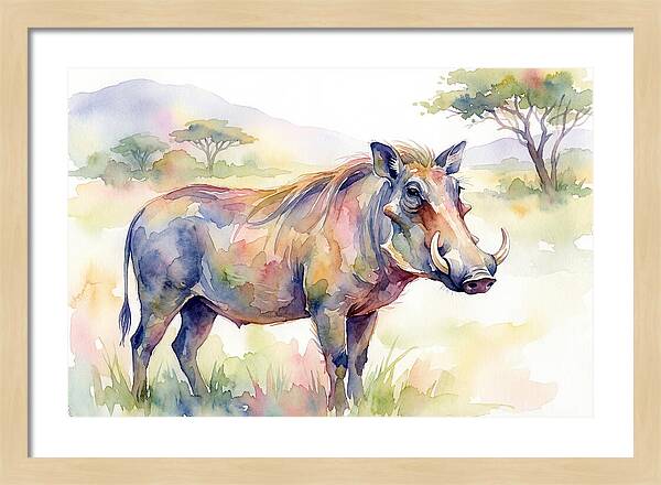Warthog In Watercolor Splendor