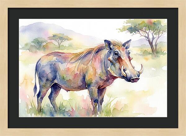 Warthog In Watercolor Splendor