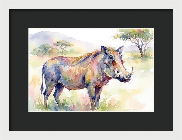 Warthog In Watercolor Splendor