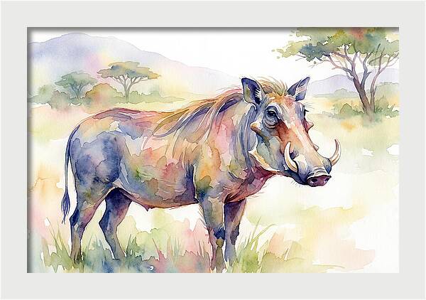 Warthog In Watercolor Splendor