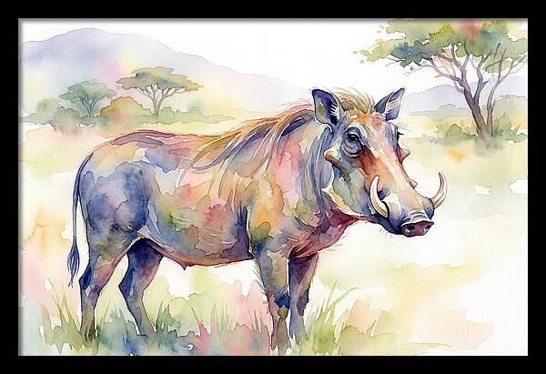 Warthog In Watercolor Splendor