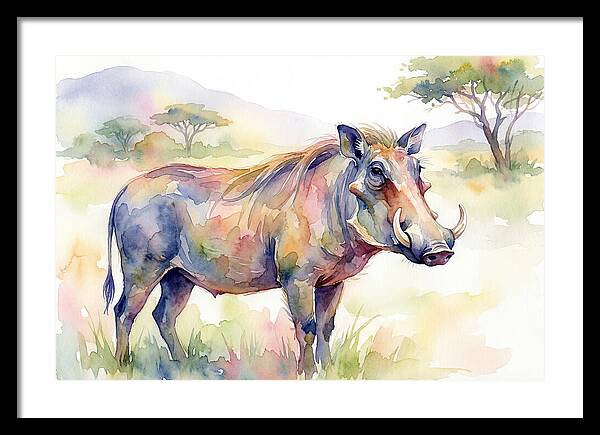 Warthog In Watercolor Splendor