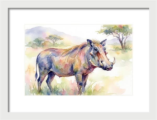 Warthog In Watercolor Splendor
