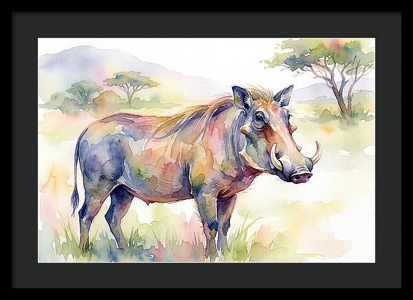 Warthog In Watercolor Splendor