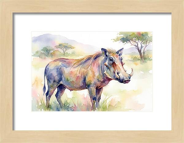 Warthog In Watercolor Splendor
