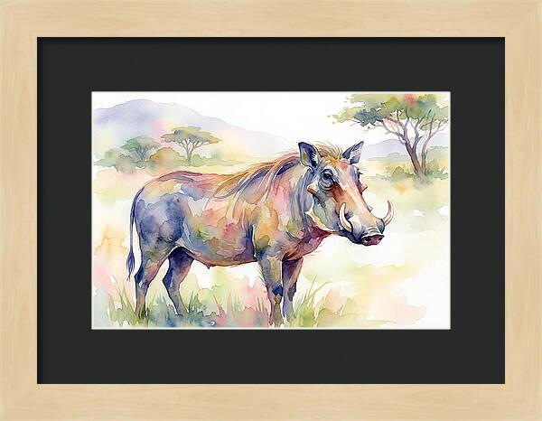 Warthog In Watercolor Splendor
