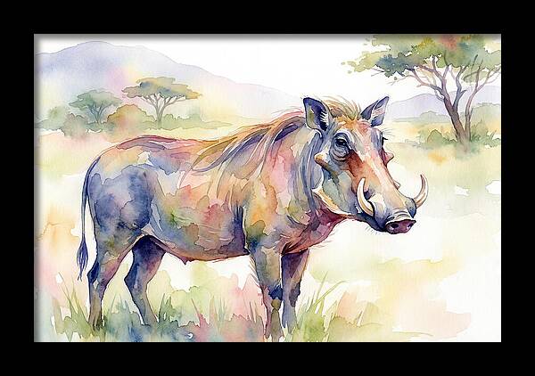 Warthog In Watercolor Splendor