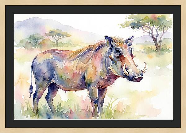 Warthog In Watercolor Splendor