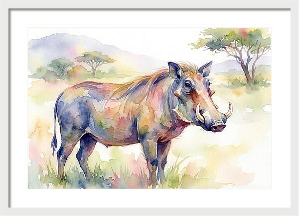 Warthog In Watercolor Splendor