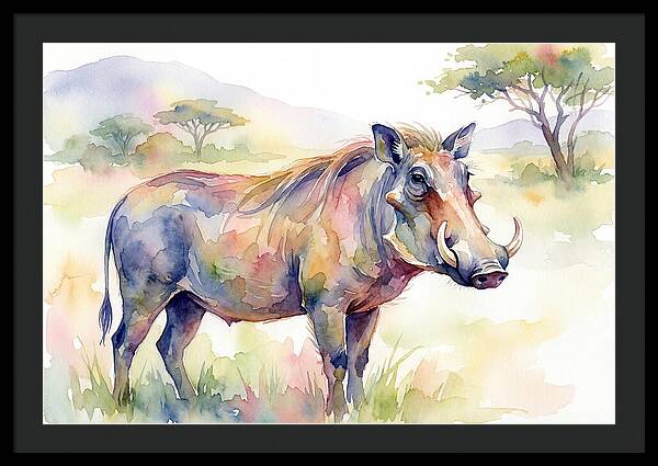 Warthog In Watercolor Splendor