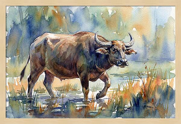 Water Buffalo In Tranquil Waters